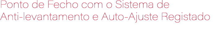 Ponto de Fecho com o Sistema de Anti levantamento e Auto Ajuste Registado