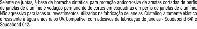 Selante de juntas,  base de borracha sint tica, para prote  o anticorrosiva de arestas cortadas de perfis de janelas...