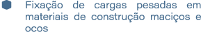 � Fixa o de cargas pesadas em materiais de constru  o maci os e ocos